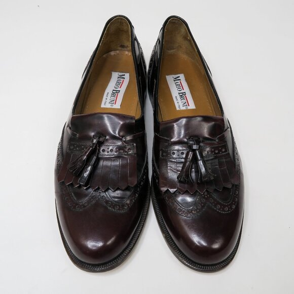 Vintage 90s Mario Bruni Burgundy Leather Tassel Loafer main image 4